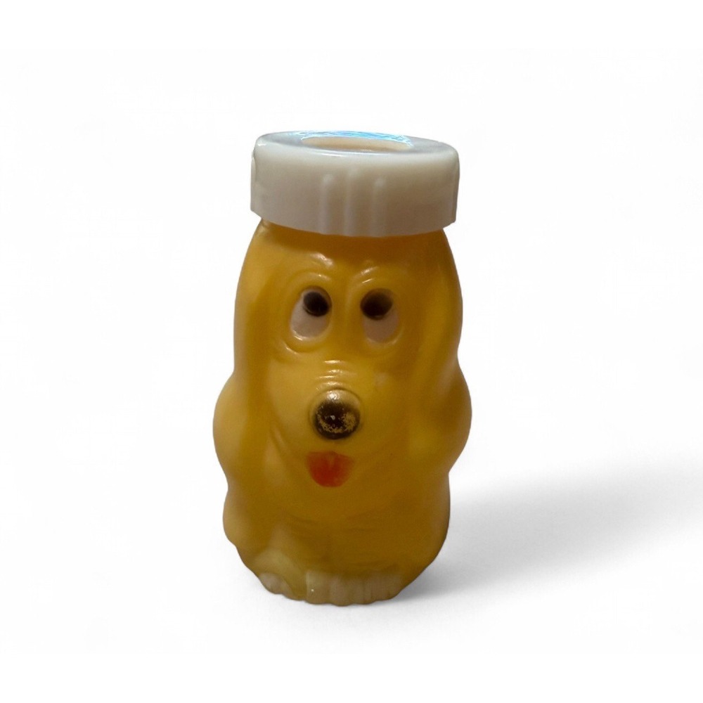 Vintage Evenflo Dog Puppy Baby Bottle Yellow Plastic 8oz USA Novelty